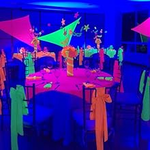 birthday party lights, blacklight birthday parties, glow parties