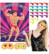 ASTARON Pin The Pants Party Games Bridal Shower Games Large Poster 24 Player Stickers Party Games...