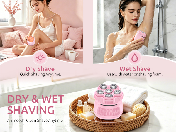 Waterproof women & electric shaver can be used safely in the shower