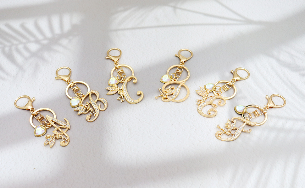 Beautiful letter keyrings
