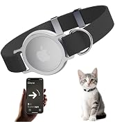 AirTag Cat Collar, Ultra Elastic Cat Tracker Collar, Airtag Holder Compatible with Apple Air Tag,...