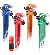 HORUSDY 37PCS Hex Key Allen Wrench Set, SAE & Metric Star Long Arm Ball End Hex Key Set, Industri...