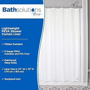 Kenney_Lightweight PEVA Shwr Liner_Main Image_White