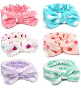 IVARYSS Makeup Headband, 6 Pcs Microfiber Soft Fuzzy Spa Headband for Washing Face, Cosmetic Faci...