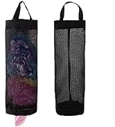 TOGETRUE Plastic Bag Holder, Grocery Bag Holder Mesh Hanging Storage Bag Dispenser (Black 2 Packs)