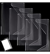 CRASPIRE Clear Book Covers Notebook Transparent Sleeves 14 x 9.5 Inch PVC Waterproof Dustproof Re...