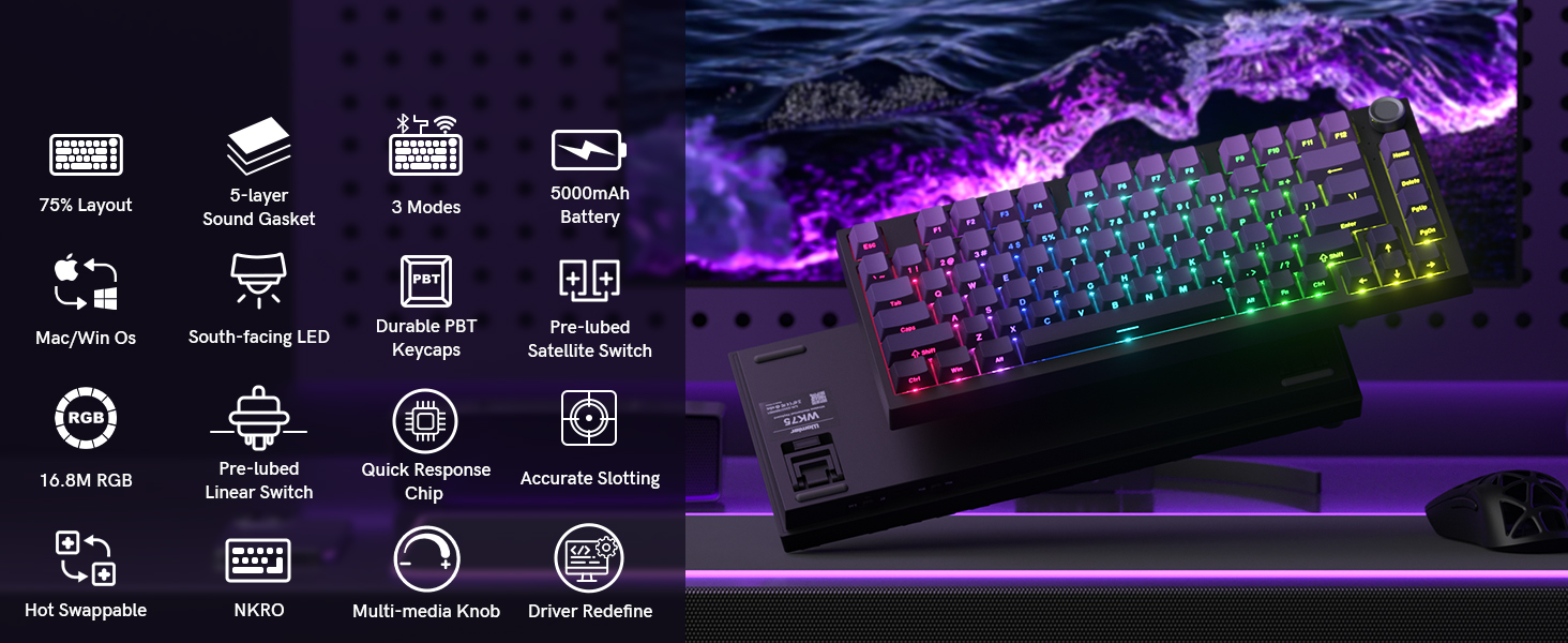 WOMIER 75 mechanical gaming keyboard