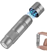KEEPO LINK Titanium EDC Magnetic Flashlight, 160 Lumens 3 Modes Rechargeable USB C Charging Mini ...