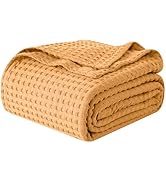 Elegant Comfort Premium 100% Cotton Waffle Blanket - Lightweight Breathable Waffle Weave Bed Blan...