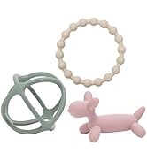 WeeSprout Silicone Baby Teether Toys for Infant Babies and Toddlers, Cute Ring, Puppy Dog, and Ba...