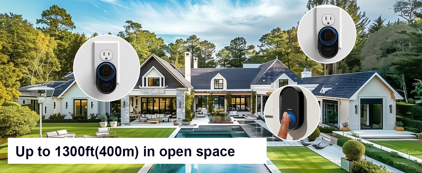 1300ft(400m) in open space
