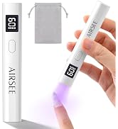 AIRSEE Mini Handheld UV Light with Storage Bag & LCD Display,Cordless Nail Lamps,2 Timers for Fas...