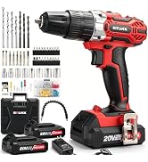 KITLUCK Cordless Drill Set, 20V Power Drill Kit Electric Drills with 2 X 2.0AH Battery, 44pcs Bit...