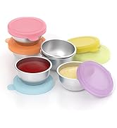VOLCANOES CLUB Salad Dressing Container To Go - 6×1.6oz Mini Stainless Steel Food Storage Condime...