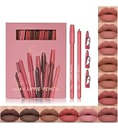 Espoce Pudaier Lip Liner Set, 12Pcs Matte Lip Liners with Sharpener, Premium Smooth and High Pigm...