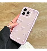 EYZUTAK Case for iPhone 16 Pro Max, Clear Cute Ribbon Bowknot Pattern Aesthetic Transparent Phone...