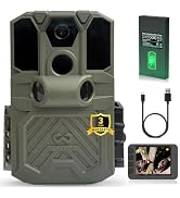 WOSODA Rechargeable Trail Camera (Non-Cellular, Non-WiFi),40MP 2K Game Cam with 2200mAh Lithium B...