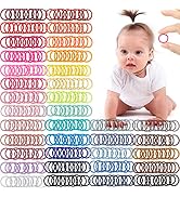 CÉLLOT 360PCS Baby Hair Ties, 36 Multicolors Elastic Hair Ties,2cm in Diameter No Crease Finger R...