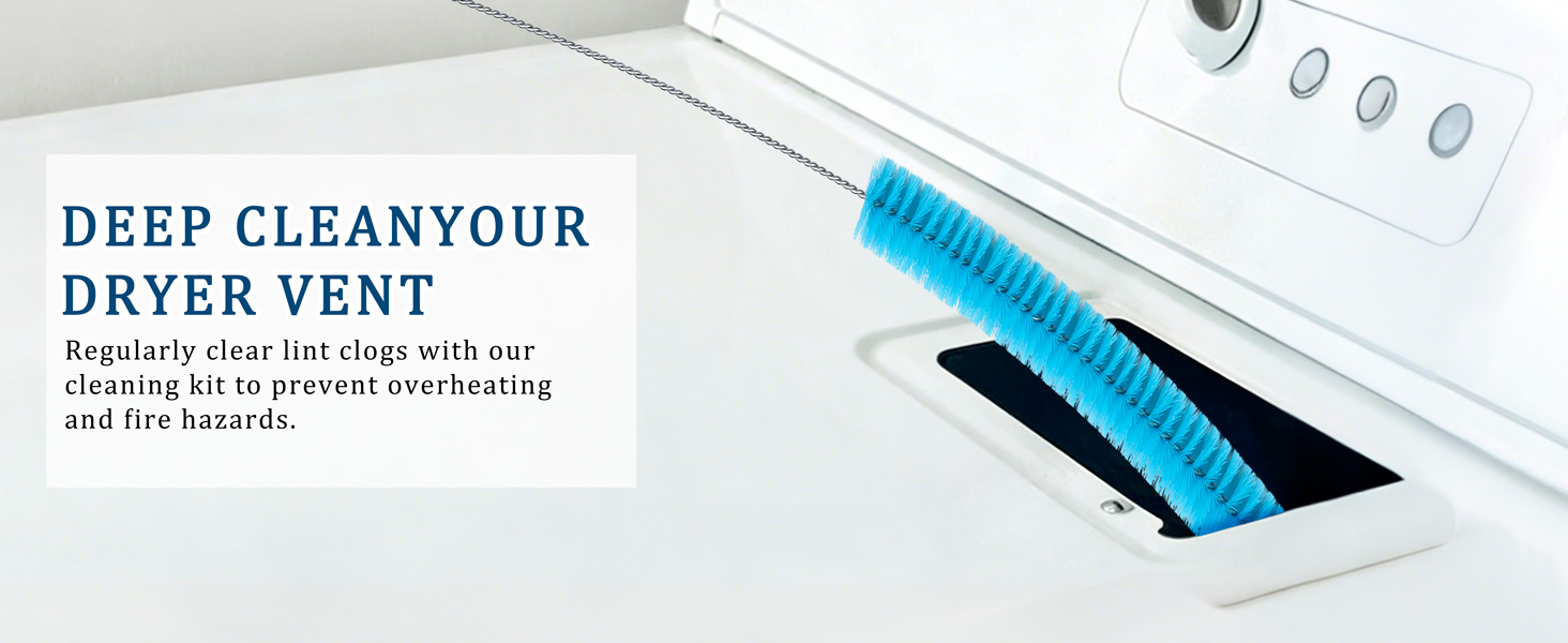 Dryer Vent Cleaner Kit with Universal Vacuum Hose Attachement Compatible with Most Vacuum Cleaners