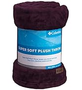 Columbia Super Soft Plush Throw - Warm and Cozy 100% Polyester Fleece Blanket - Measures 50" x 60...