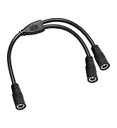 3-Pack 18AWG DC 5.5mm x 2.1mm 12V/24V DC Power Splitter Cable, 1 Female to 2 Female for CCTV Surv...