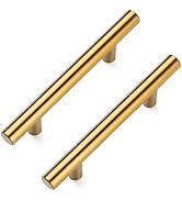 Aegero 4 Pack Cabinet Pulls Brushed Brass Stainless Cabinet Handles ,for Kitchen and Bathroom Cab...