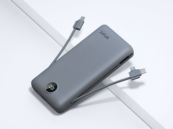 20000mah portable power bank with cables