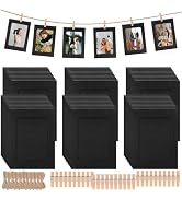 100Pcs 4x6 Paper Picture Frames Bulk, Hanging Pictures with String Photo Hanger with Clips Hangin...