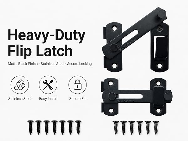 180° Flip Barn Door Latch