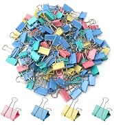 120 Pack Binder Clips 0.75 Inch, Small Paper Clamps, Colored Paper Binder Clips, Office Clips, As...