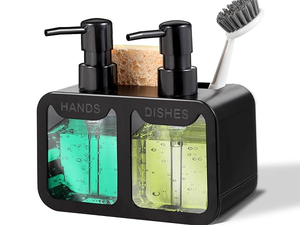 dish soap dispenser with sponge holder