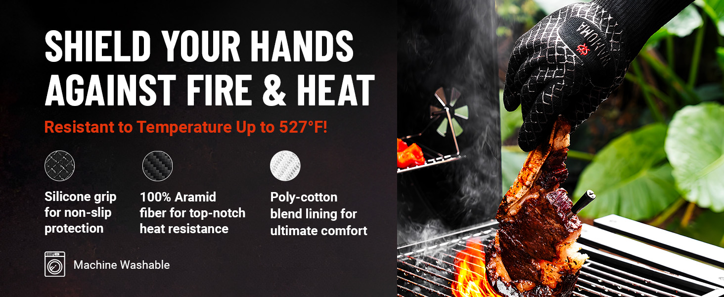Cotton Cooking gloves for heat protection long wrist cover