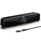 SENZER CS30 Bluetooth Computer Speakers for Desktop, USB Plug & Play PC Speakers with Dynamic LED...