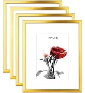KINLINK 8x10 Picture Frames Gold, Photo Frames with Plexiglass for Picture 5x7 with Mat or 8x10 w...