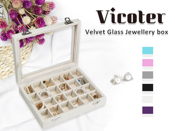 24 grid full velvet jewelry box
