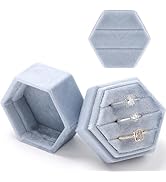 WantGor Velvet Ring Box, 2-in-1 Jewelry Ring Gift Box 3 Slots Hexagon Ring Storage Box or Double ...