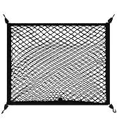 Pniwuno Car Trunk Cargo Net, 31.5" x 23.62" Highly Elastic Trunk Net Organizer with Hooks, Adjust...