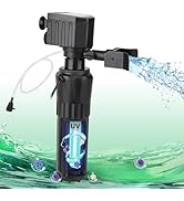 hygger Aquarium Filter U-V for 20-60 Gallon Tank, Submersible Internal Fish Tank Filter for Green...