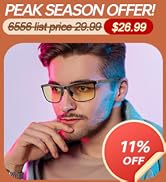 ANYLUV Blue Light Glasses Men/Women, Al-Mg Metal Computer Blue Light Blocking Glasses, Relieve Ey...