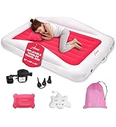 Inflatable Toddler Travel Bed with Electric Pump, Leakproof Air Mattress w/Reinforced Protective ...