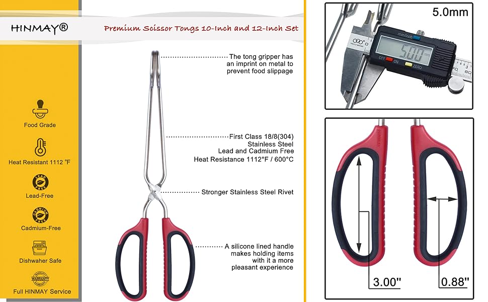 STAINLESS STEEL SCISSOR TONGS