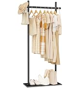 ENUMAIL Coat Rack Freestanding with Natural Rock Base, Metal Coat Hanger Stand, Industrial Garmen...