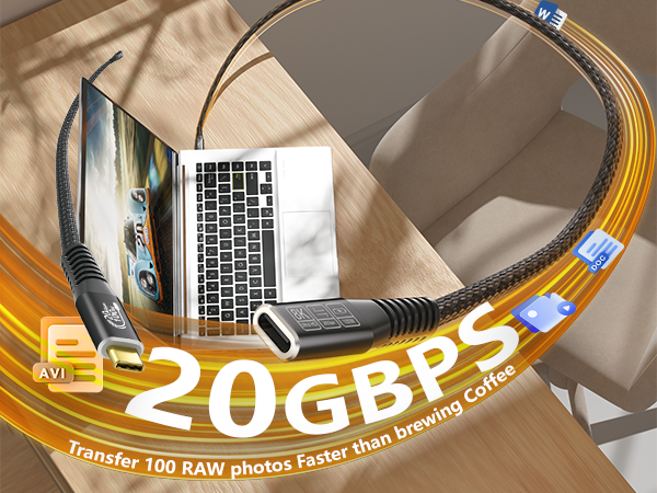 usb c extension cable 20 ft