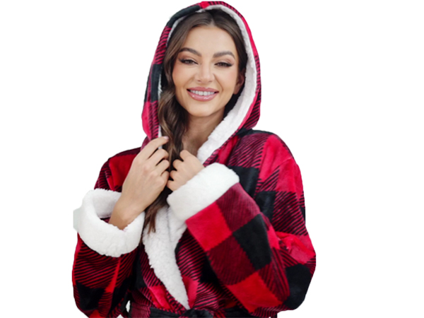 women plush robes long