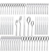 Hunnycook Silverware Set for 12-60PCS Stainless Steel Silverware Set, Include Fork Knife Spoon Se...
