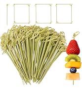 1000 Bulk Cocktail Picks Bamboo Skewers for Appetizers, Fancy Toothpicks for Appetizers, 4.7 IN L...