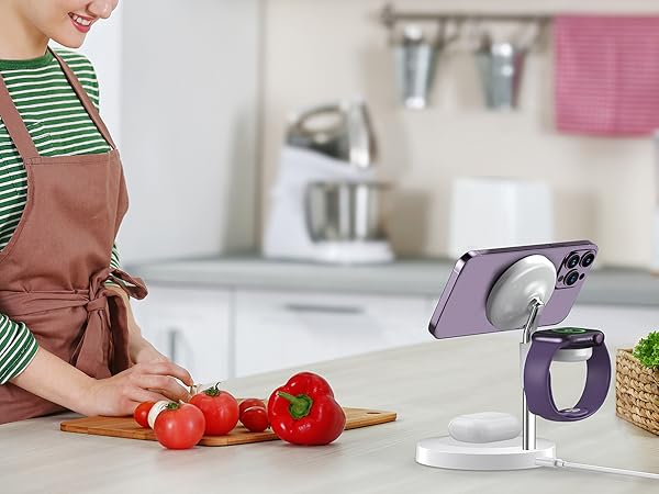 magsafe charger stand 3 in 1 charging station apple wireless multiple devices iphone watch airpods