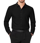 J.VER Men's Dress Shirts Solid Stretch Long Sleeve Formal Tuxedo Shirt Business Casual Button Dow...