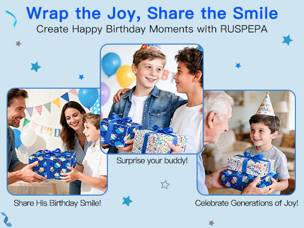 Boys Birthday Wrapping Paper