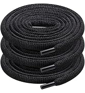 UpUGo 3 Pair Oval Shoe Laces, Half Round 1/4" Shoelaces for Athletic Running Sneakers Shoes Boot ...